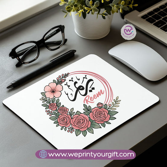 Personalized Mouse Pad with Name – Floral Design