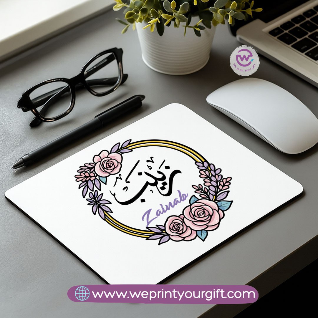 Personalized Mouse Pad with Name – Floral Design