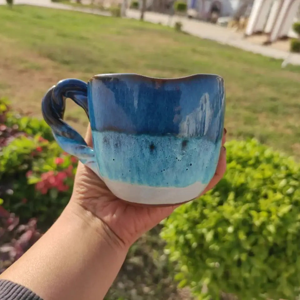 The Sea Handmade Pottery Mug – 300 ml- Customization Options - WE PRINT