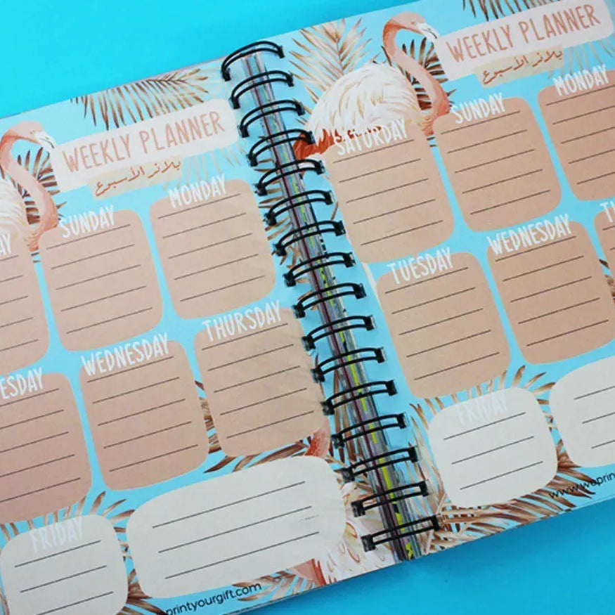 Daily Agenda-Agenda - ( 91 Papers -182 pages )-Flamingos - WE PRINT