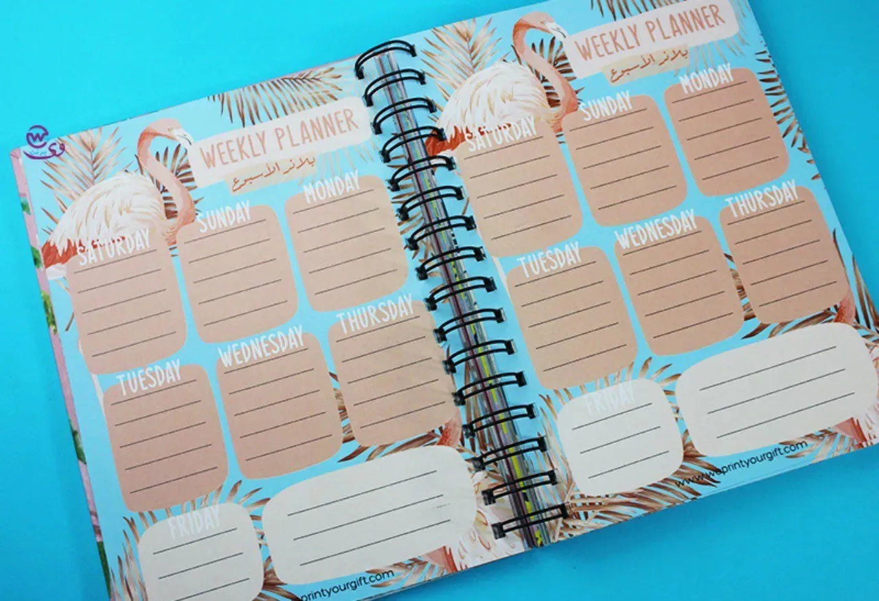 Daily Agenda-Agenda - ( 91 Papers -182 pages )-Flamingos - WE PRINT