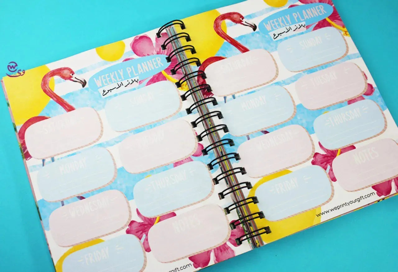 Daily Agenda-Agenda - ( 91 Papers -182 pages )-Flamingos - WE PRINT