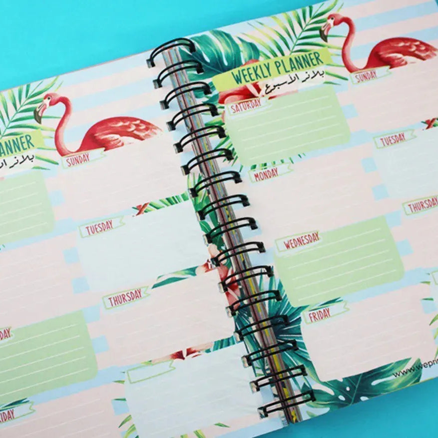 Daily Agenda-Agenda - ( 91 Papers -182 pages )-Flamingos - WE PRINT