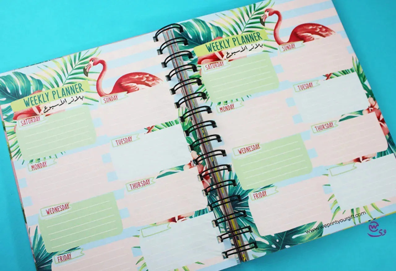 Daily Agenda-Agenda - ( 91 Papers -182 pages )-Flamingos - WE PRINT