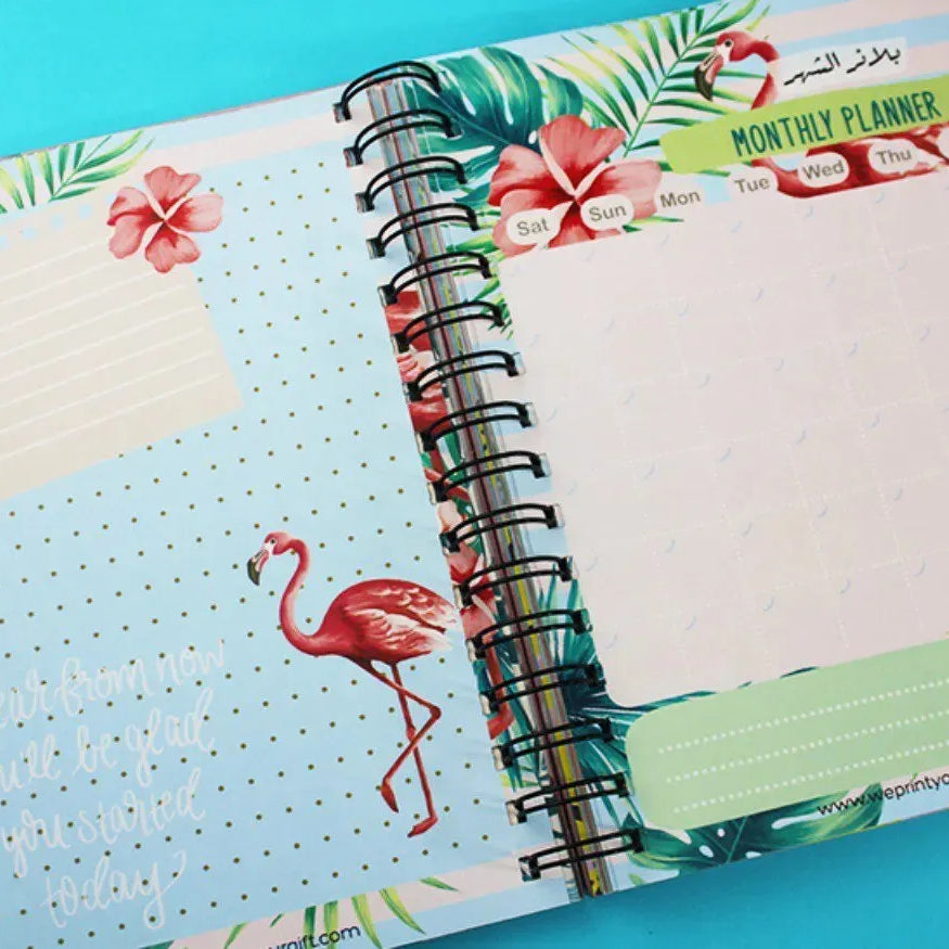 Daily Agenda-Agenda - ( 91 Papers -182 pages )-Flamingos - WE PRINT