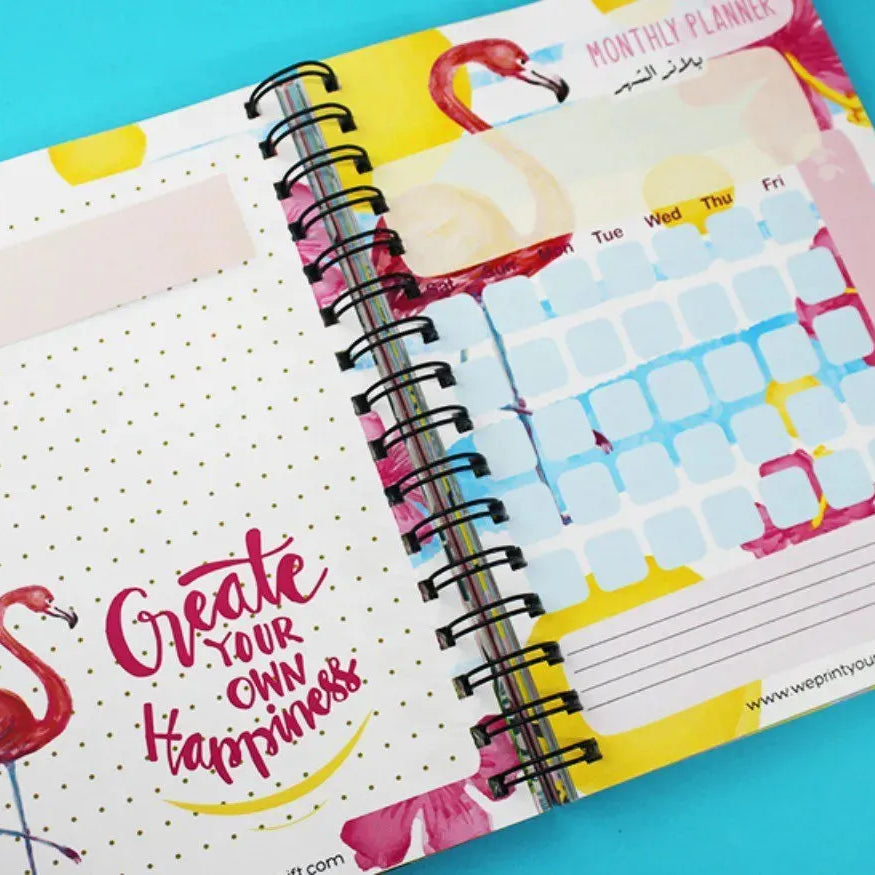 Daily Agenda-Agenda - ( 91 Papers -182 pages )-Flamingos - WE PRINT