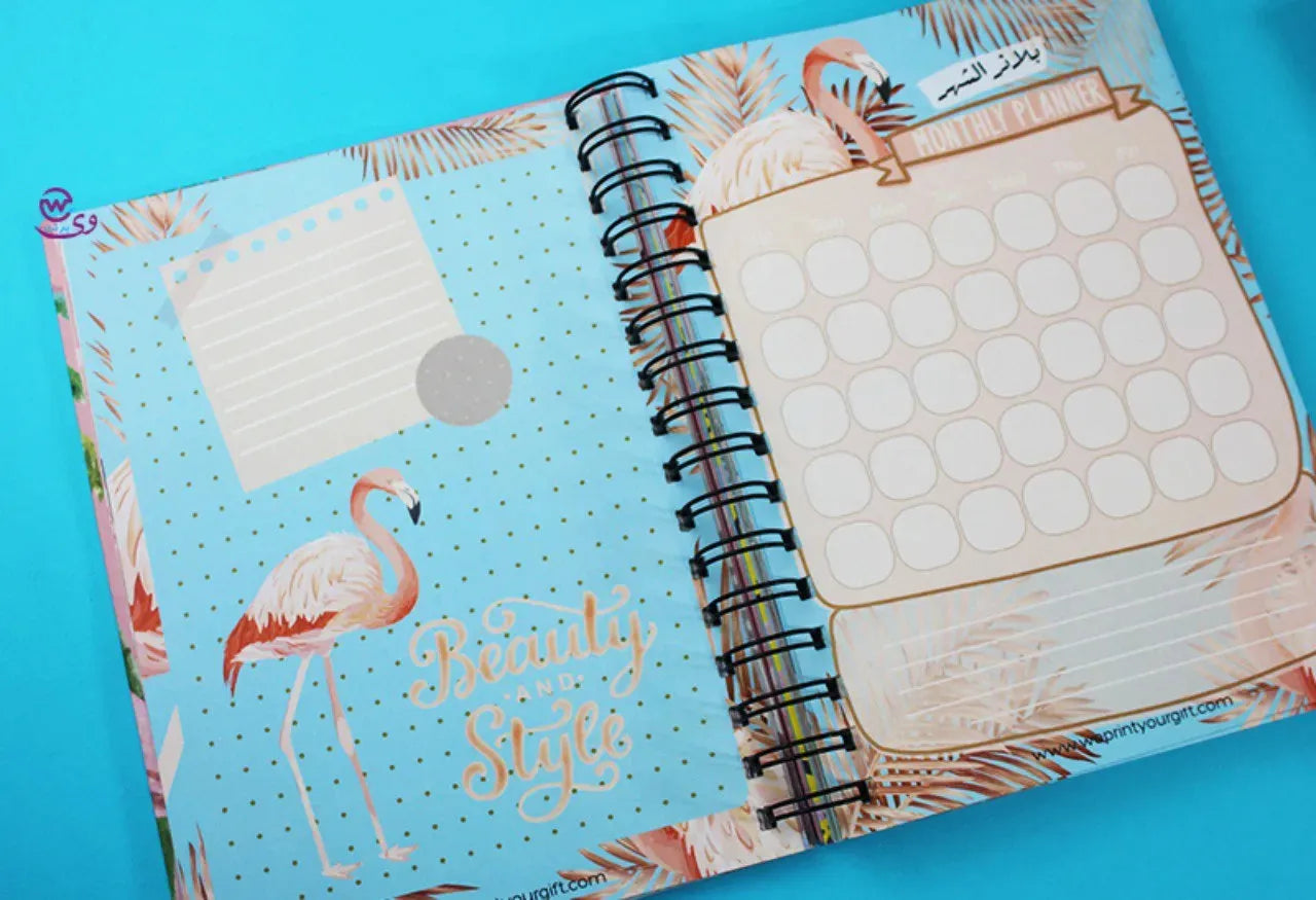Daily Agenda-Agenda - ( 91 Papers -182 pages )-Flamingos - WE PRINT