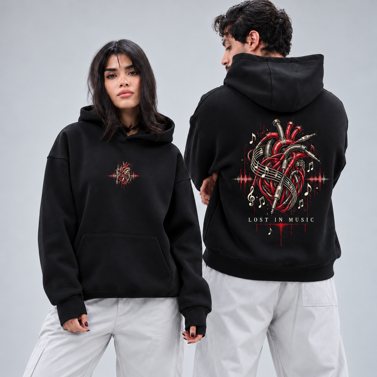Unisex "Lost In Music" Hoodie - Premium Melton Cotton