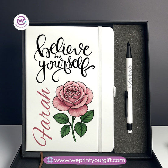 Digital Art Motivational Gift Box – Personalized Notebook & Engraved Pen