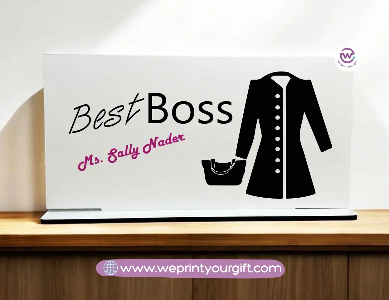 Desk Wooden Sign- Jobs - WE PRINT