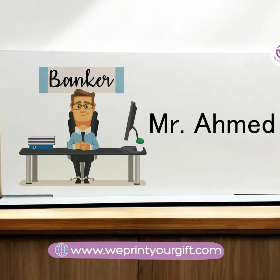 Desk Wooden Sign- Jobs - WE PRINT