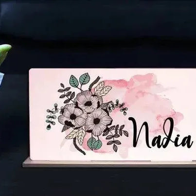 Desk Wooden Sign -Names-E - WE PRINT