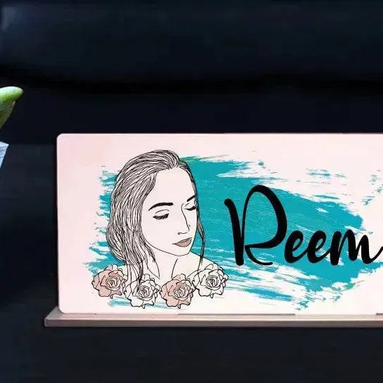 Desk Wooden Sign -Names-E - WE PRINT