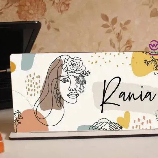 Desk Wooden Sign -Names-F - WE PRINT