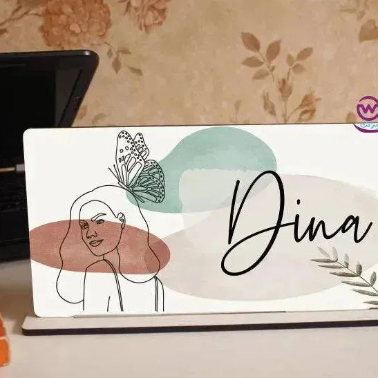 Desk Wooden Sign -Names-F - WE PRINT