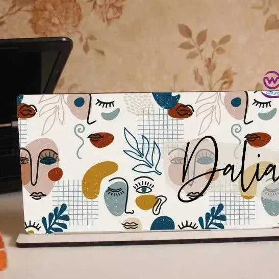 Desk Wooden Sign -Names-F - WE PRINT