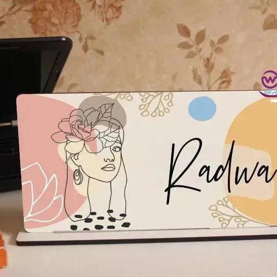 Desk Wooden Sign -Names-F - WE PRINT