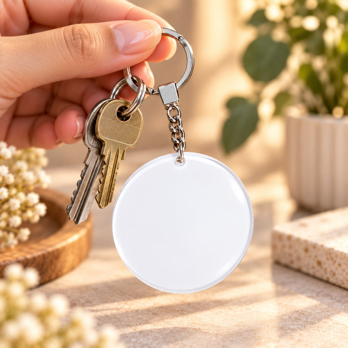 Clear Acrylic Keychain | Create Your Own Design (Round / Rectangle) -Customization Options - We Print Your Gift - وي برنت يور جيفت