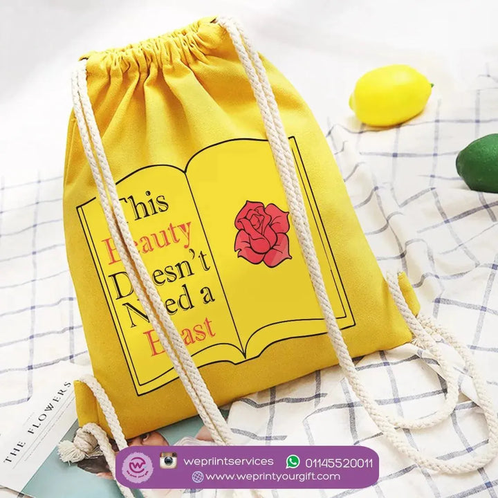 Drawstring Bag - beauty and the beast - WE PRINT