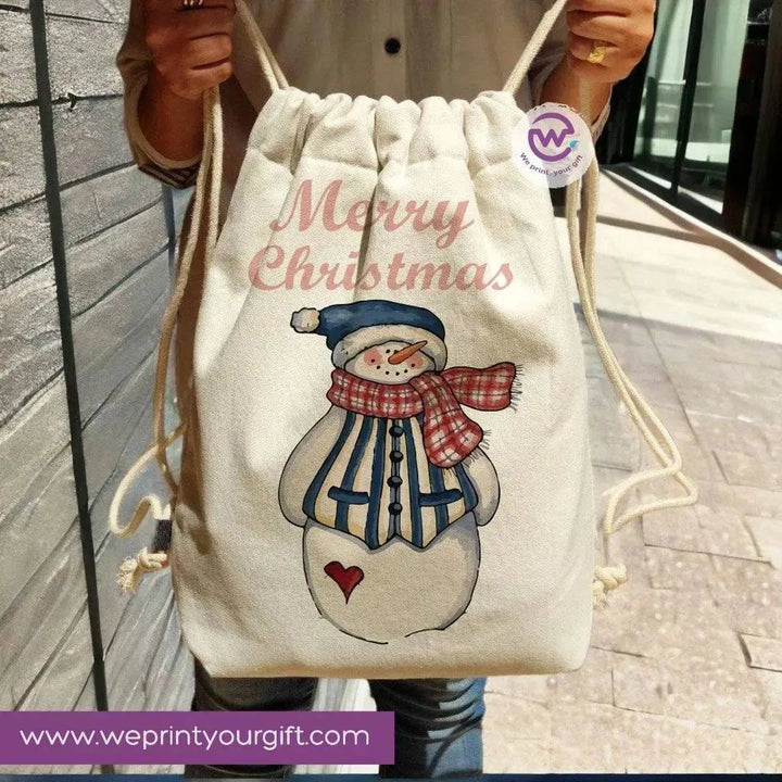 Drawstring Bag -Christmas-A - WE PRINT