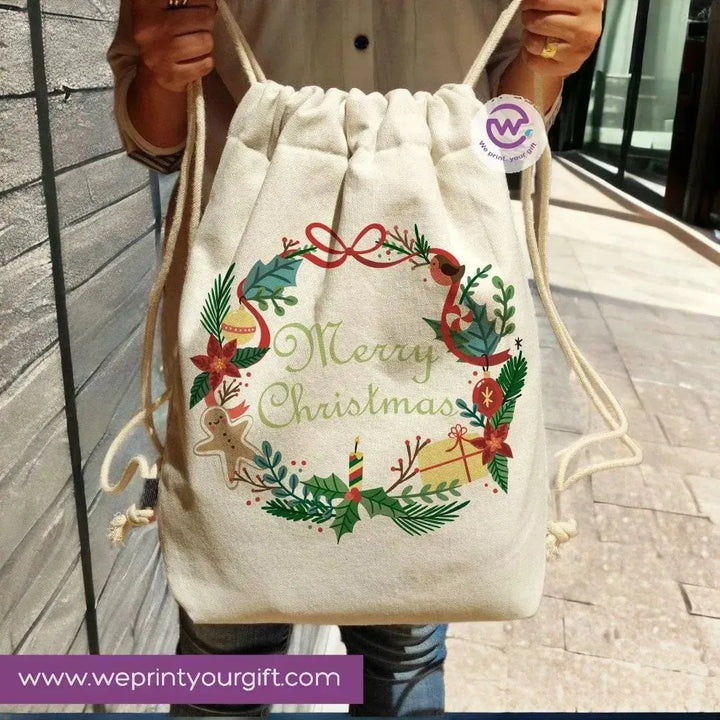 Drawstring Bag -Christmas-A - WE PRINT