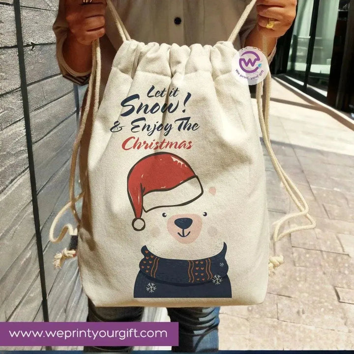 Drawstring Bag -Christmas-A - WE PRINT