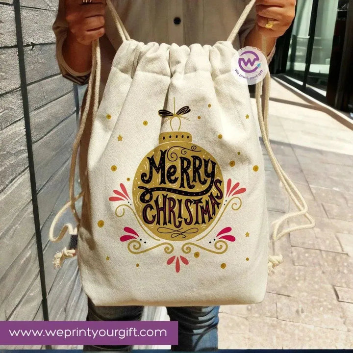 Drawstring Bag -Christmas-A - WE PRINT