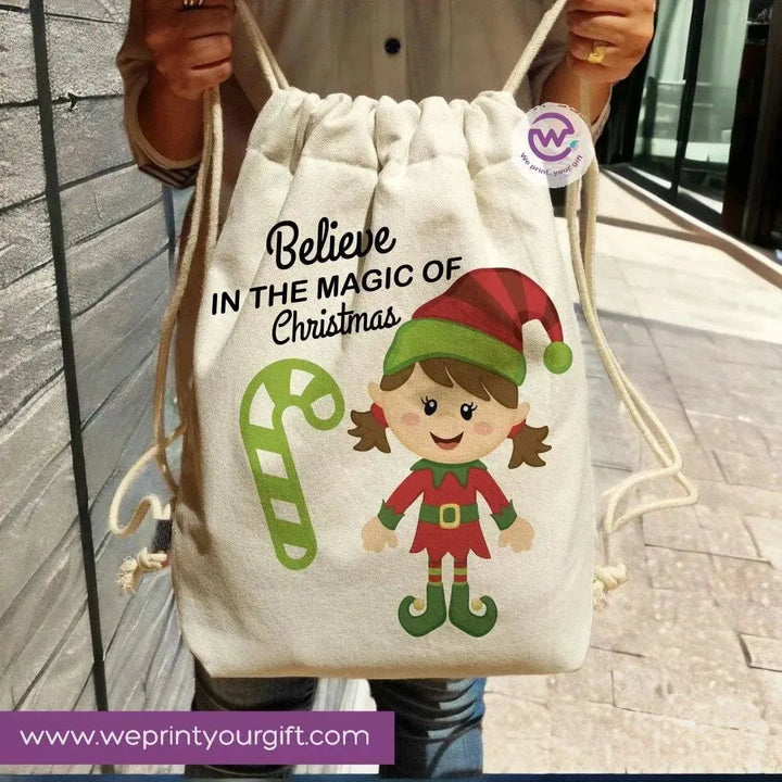 Drawstring Bag -Christmas-A - WE PRINT