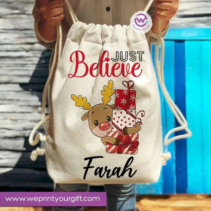 Drawstring Bag -Christmas-B - WE PRINT