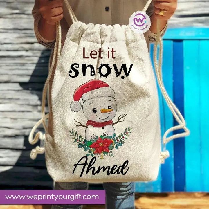 Drawstring Bag -Christmas-B - WE PRINT