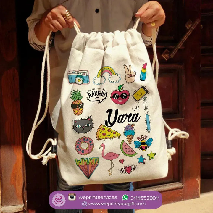 Drawstring Bag - Doodle - WE PRINT