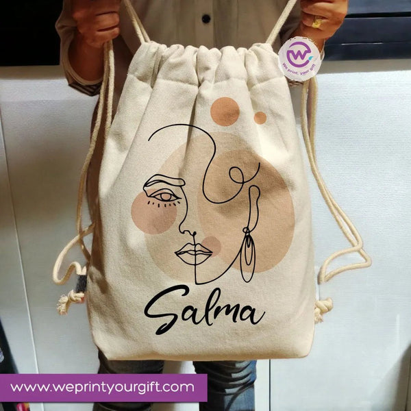 Drawstring Bag -Line art - WE PRINT