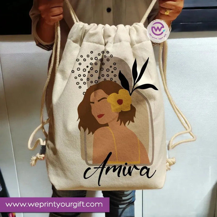 Drawstring Bag -Line art - WE PRINT