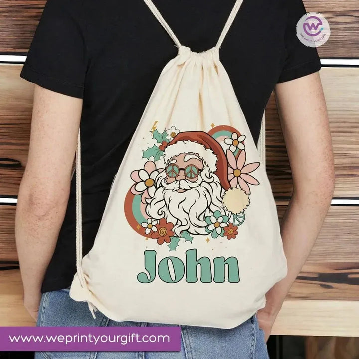 Drawstring Bag - Merry Christmas - WE PRINT