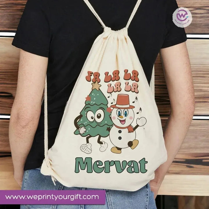 Drawstring Bag - Merry Christmas - WE PRINT