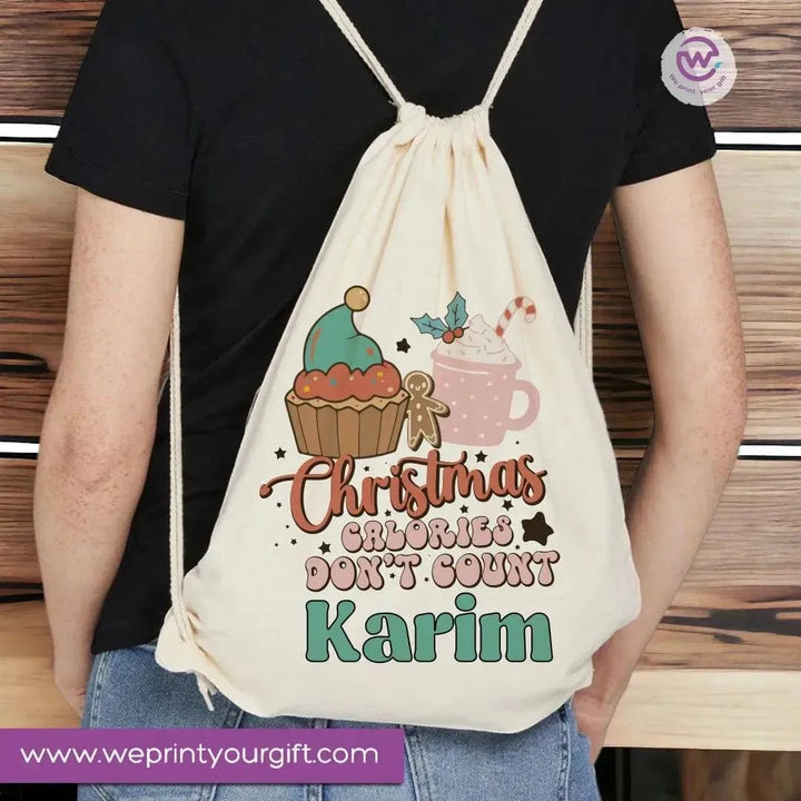 Drawstring Bag - Merry Christmas - WE PRINT