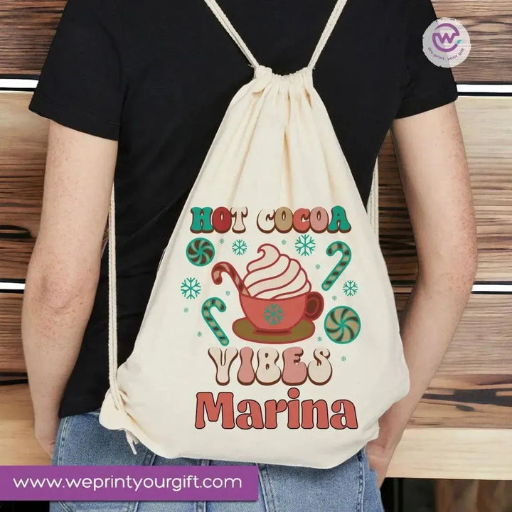 Drawstring Bag - Merry Christmas - WE PRINT