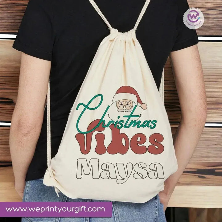 Drawstring Bag - Merry Christmas - WE PRINT