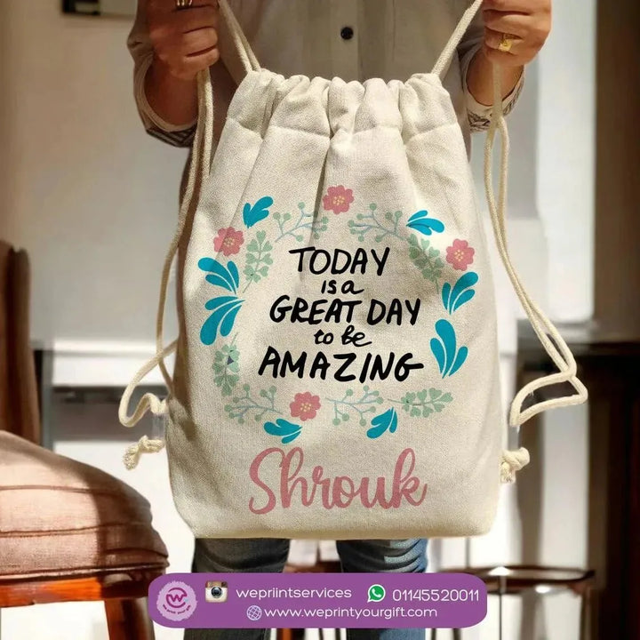 Drawstring Bag - Motivation - WE PRINT