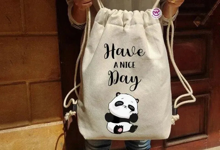 Drawstring Bag - Panda - WE PRINT