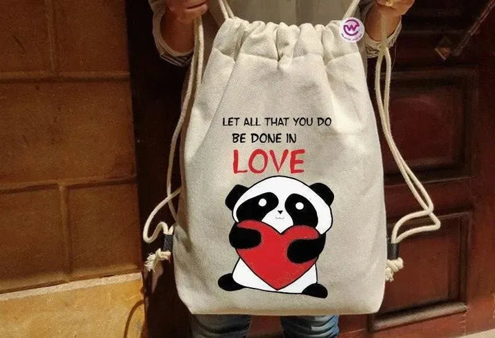 Drawstring Bag - Panda - WE PRINT