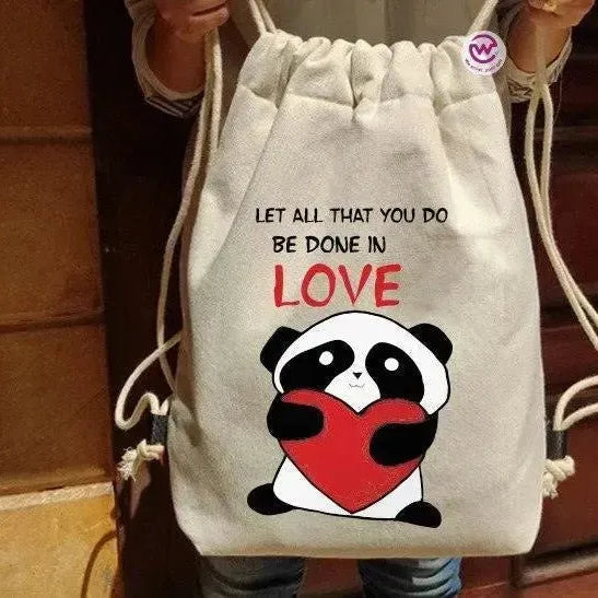 Drawstring Bag - Panda - WE PRINT