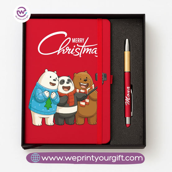 Cute Bears Personalized Notebook & Engraved Pen Gift Box