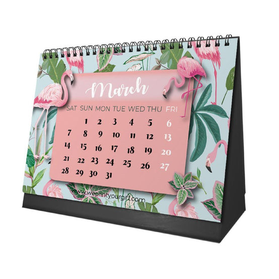 Flamingo Desk Calendar 2026
