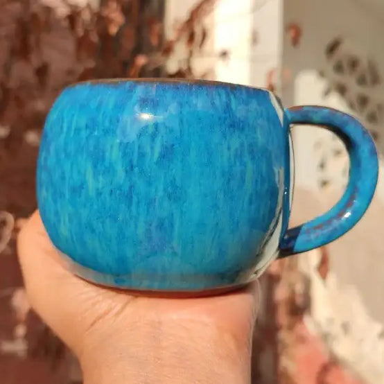 Vintage Blue Pottery Mug-350 ml - Customization Options - WE PRINT