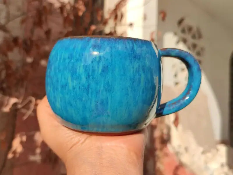 Vintage Blue Pottery Mug-350 ml - Customization Options - WE PRINT