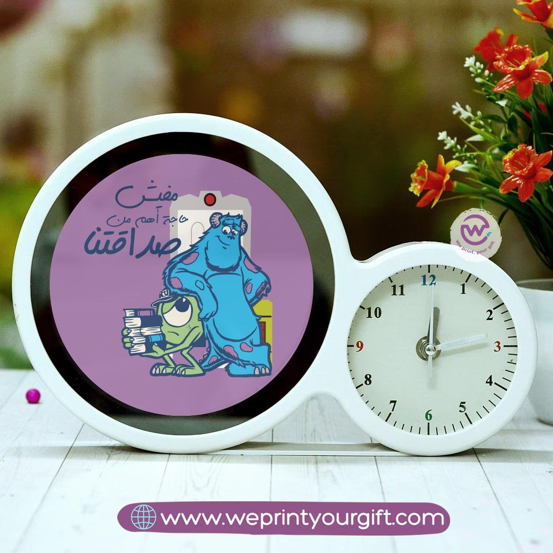 Round Magic Mirror with Clock – Monsters Inc Edition