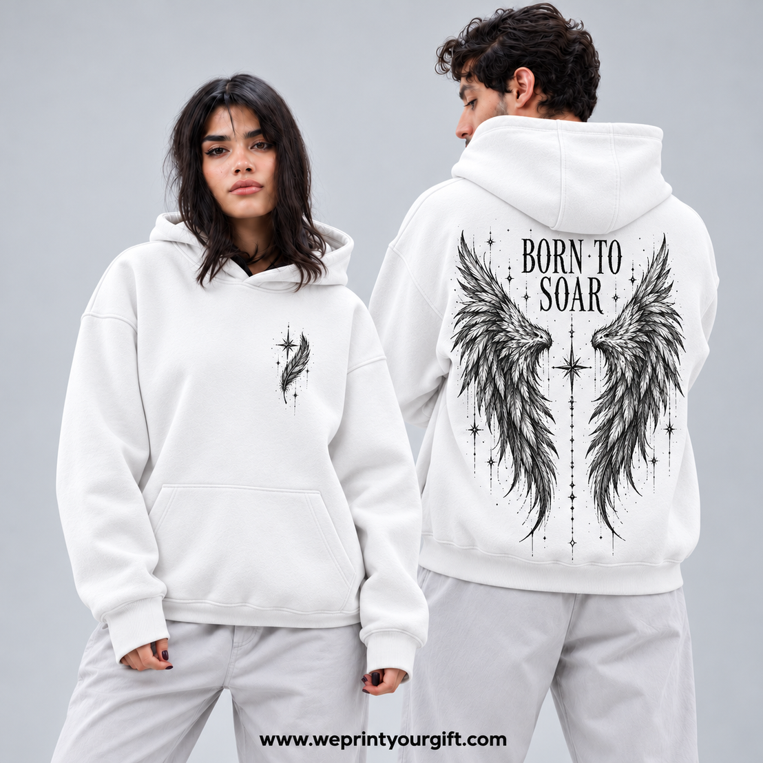 Unisex "Angel Wings" Hoodie - Premium Melton Cotton