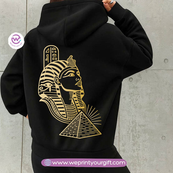 Pharaonic Gold Print Hoodie – Cotton Melton Unisex