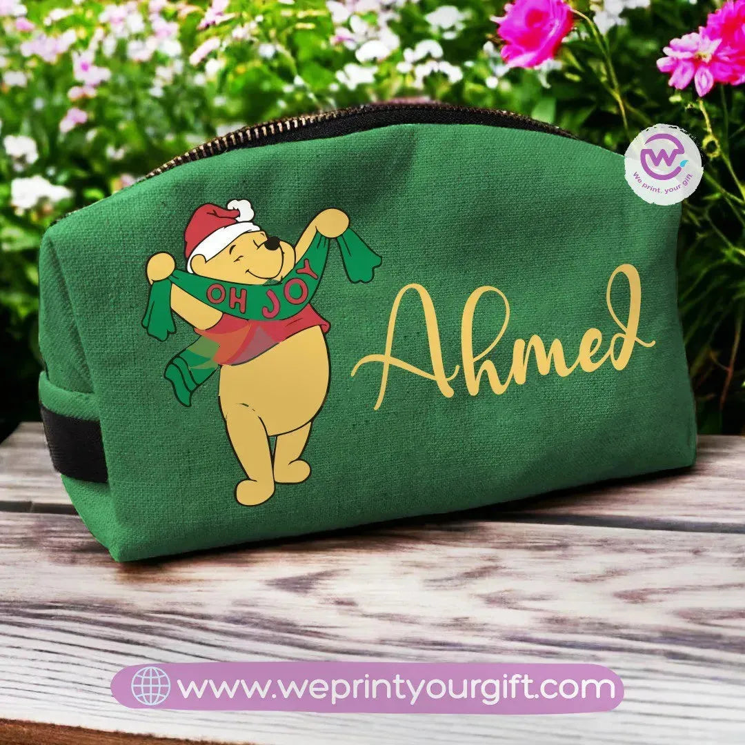 Fabric Boxy Pouch Makeup bag-Christmas Designs - WE PRINT